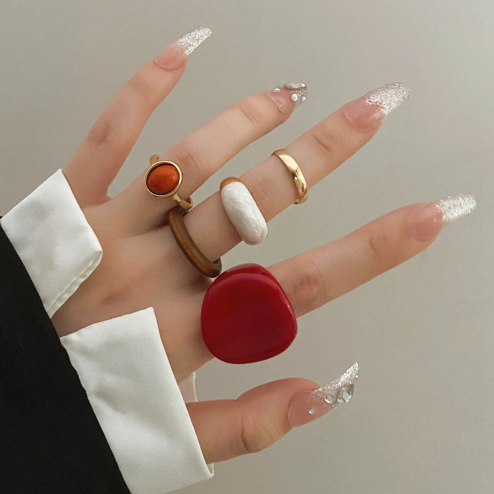 Ring Set for Women Geometric