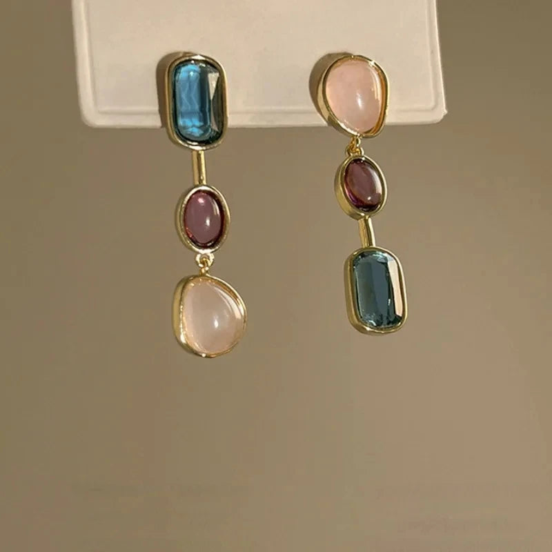 Asymmetric Colorful Resin Earrings