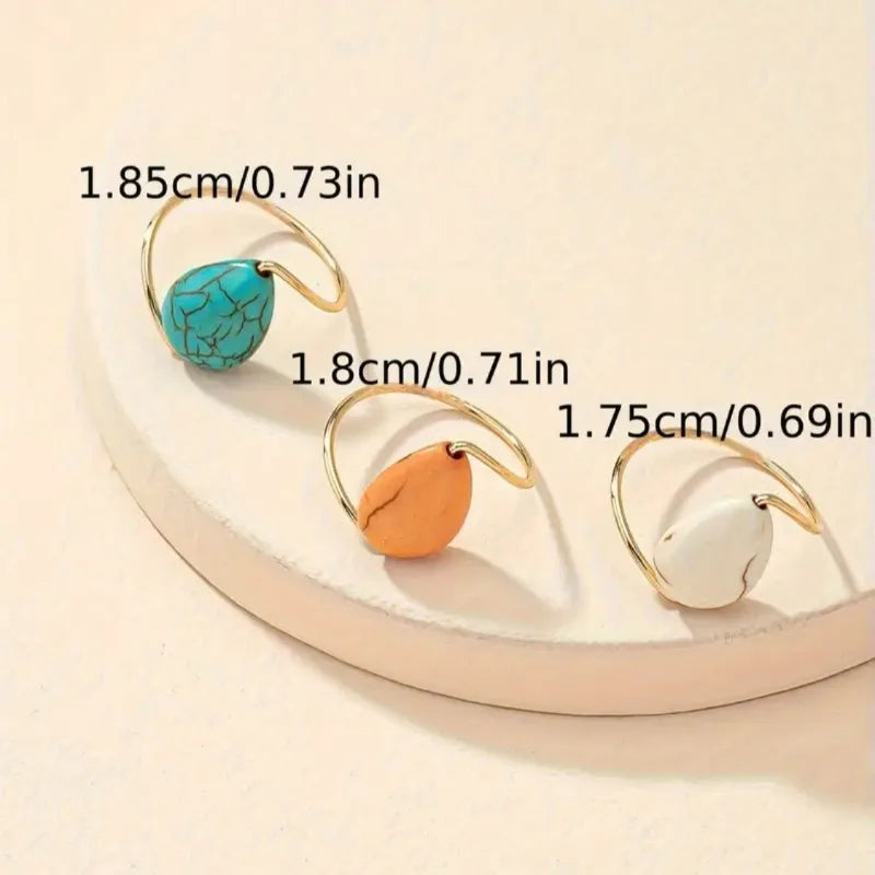 Geometric Rings Retro Stone