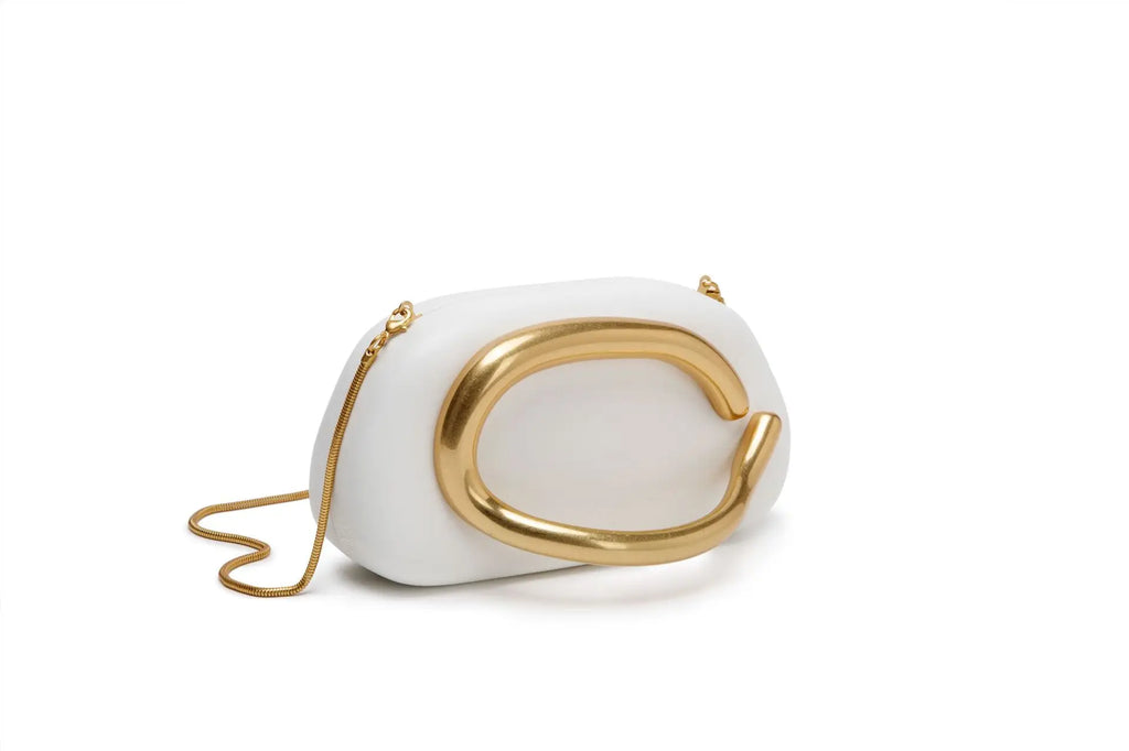 Gold Metal Closure Clutch