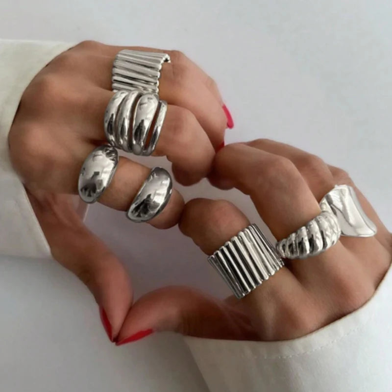 8pcs Set Asymmetrical Rings