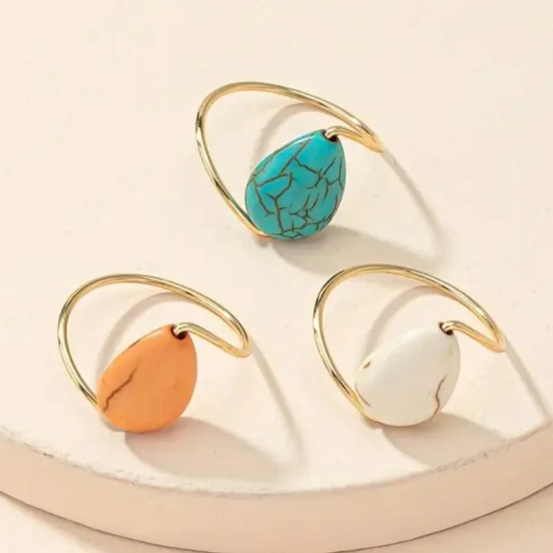 Geometric Rings Retro Stone
