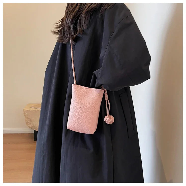 Leather Small Crossbody Bag Cell Phone