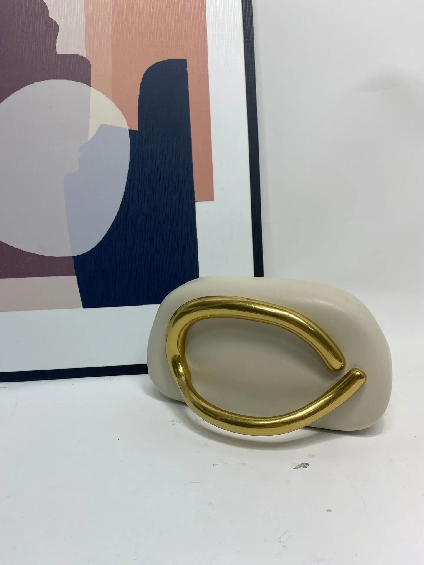 Gold Metal Closure Clutch