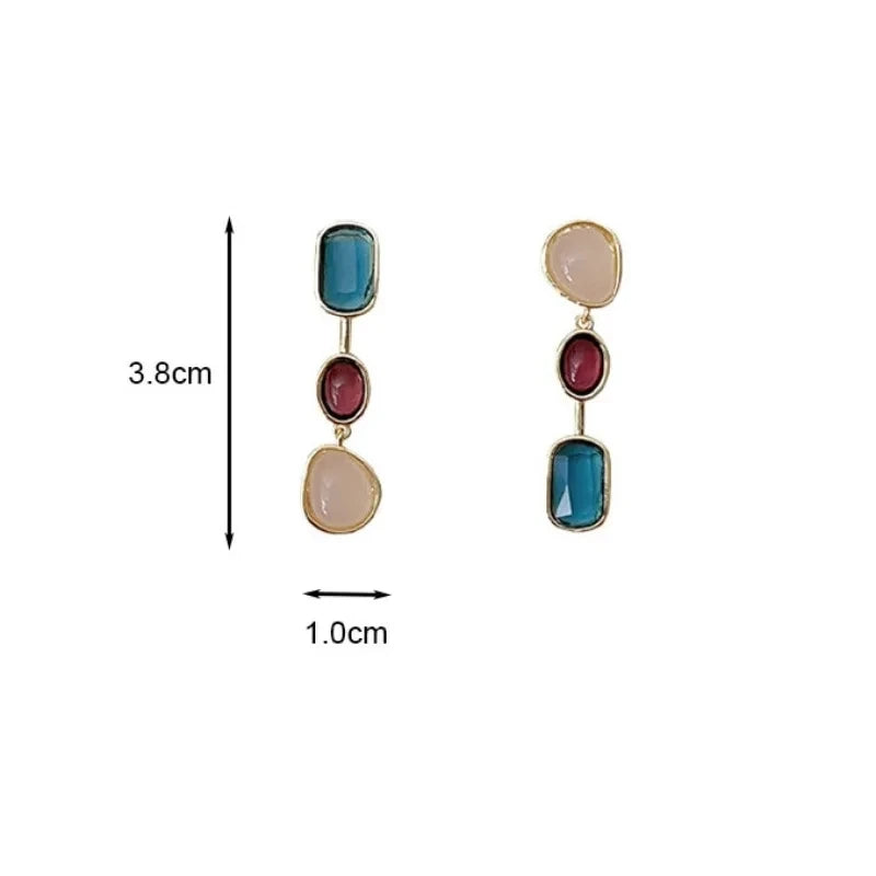 Asymmetric Colorful Resin Earrings