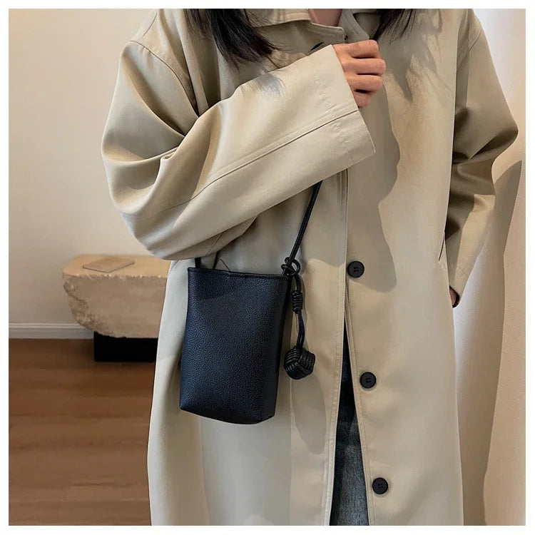 Leather Small Crossbody Bag Cell Phone
