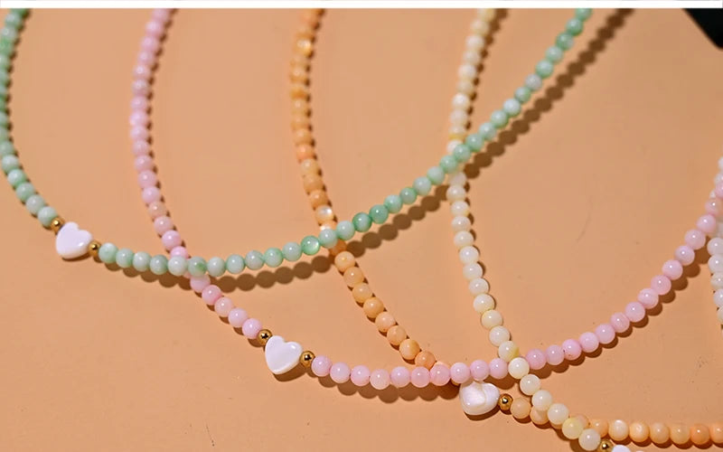 Pearl Beads Heart Choker