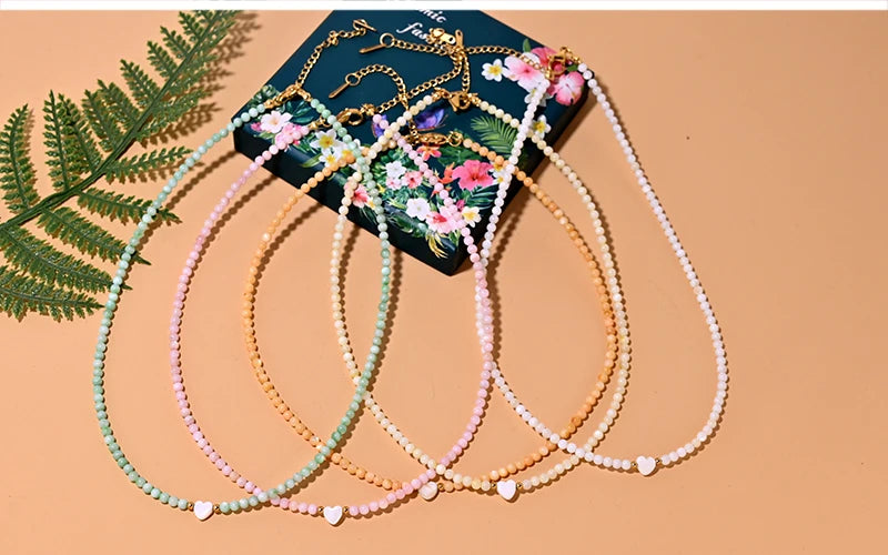 Pearl Beads Heart Choker