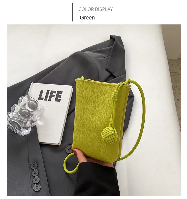 Leather Small Crossbody Bag Cell Phone