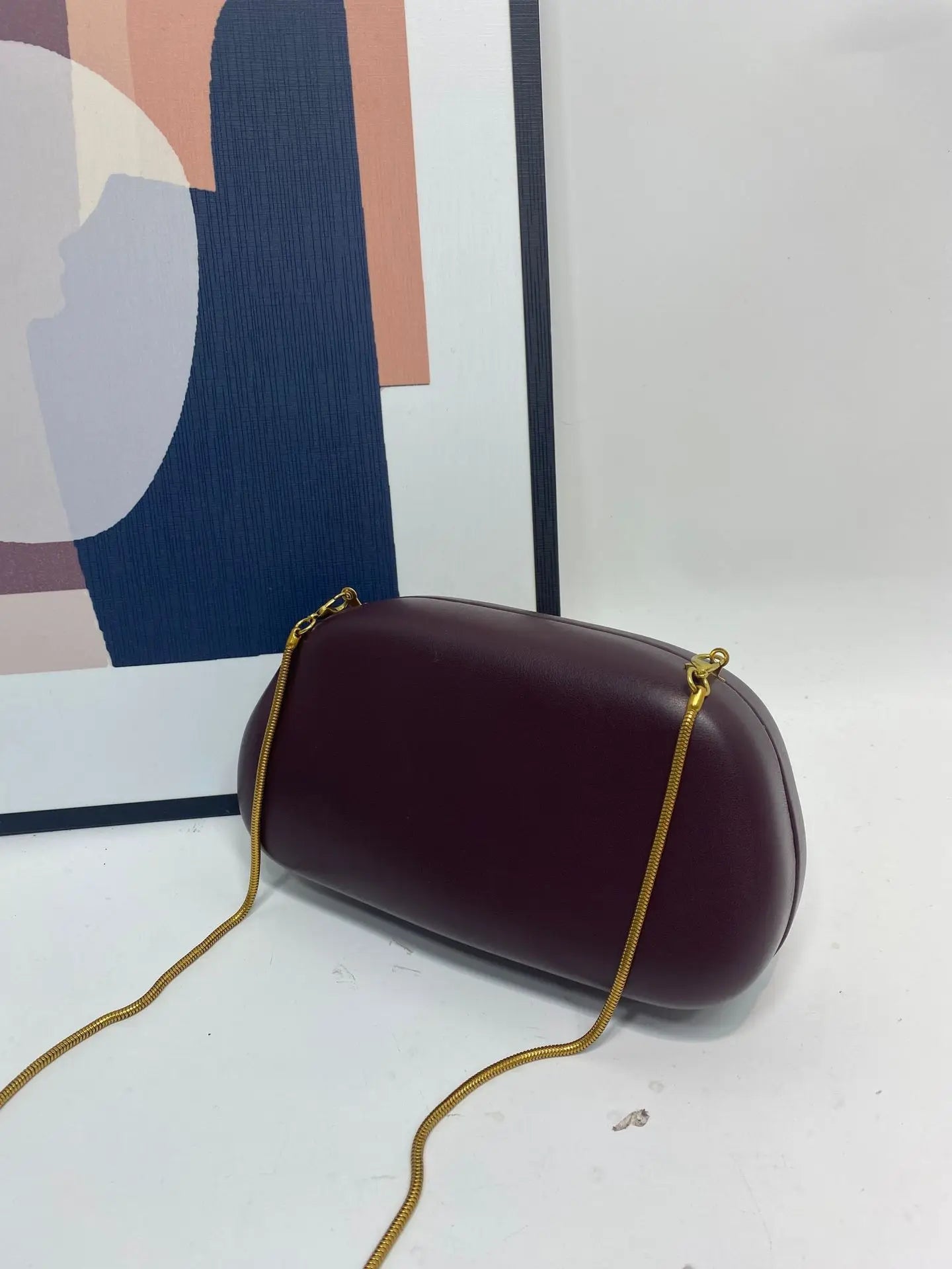 Gold Metal Closure Clutch