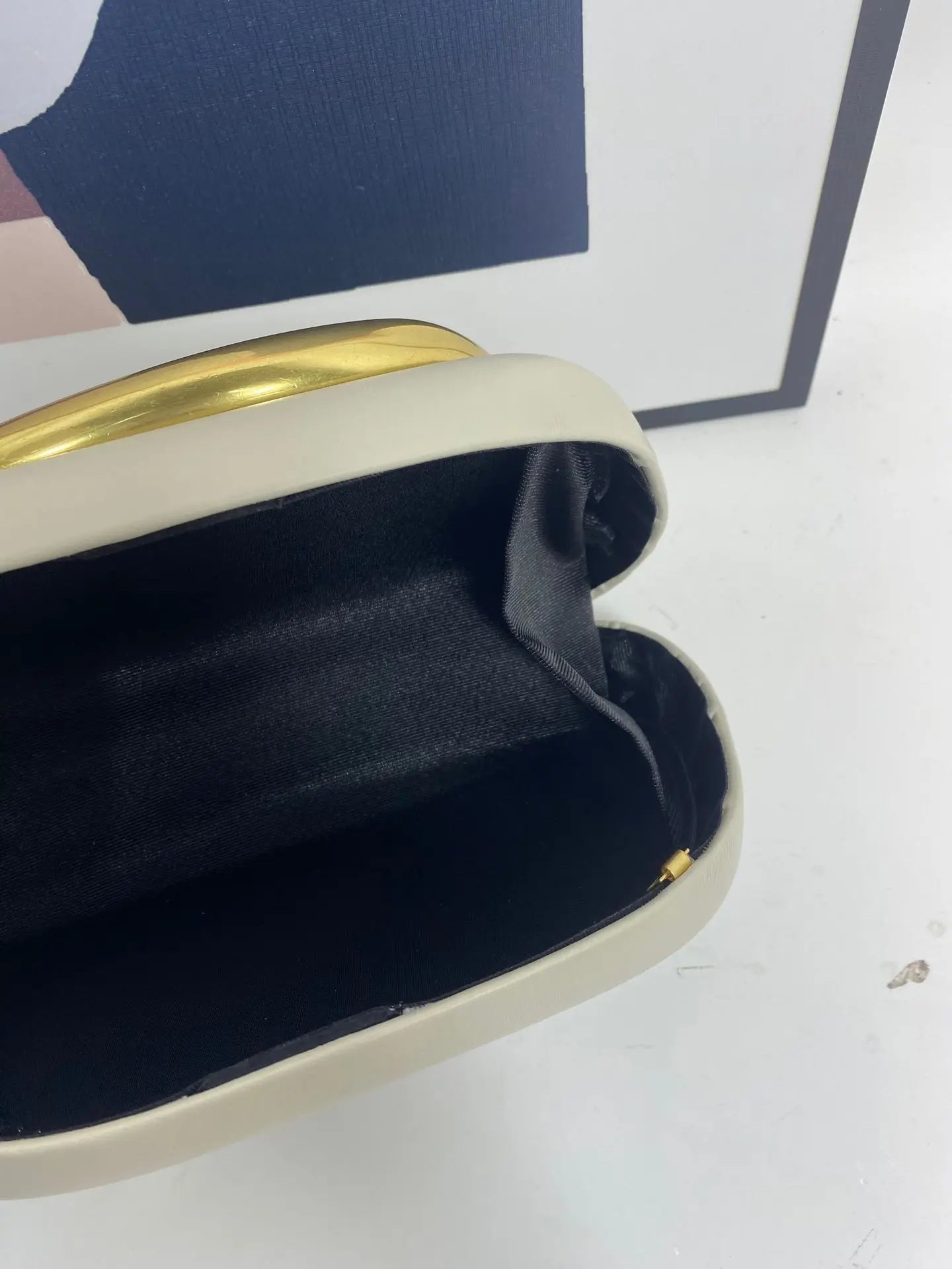 Gold Metal Closure Clutch