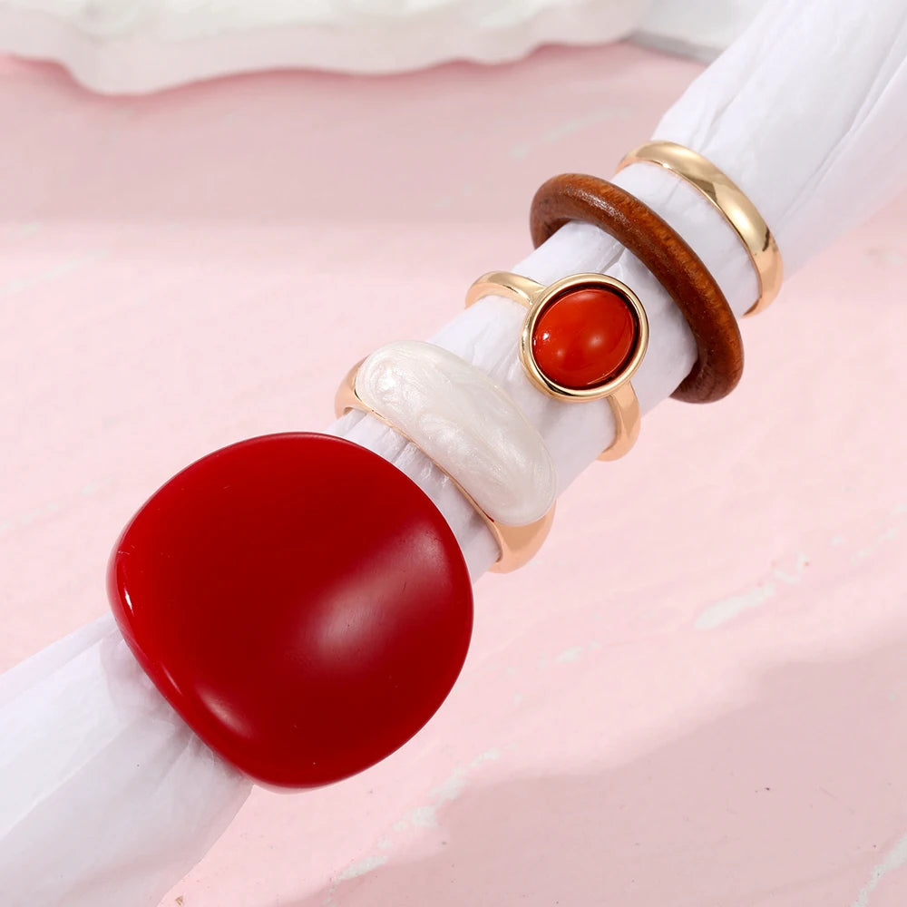 Ring Set for Women Geometric