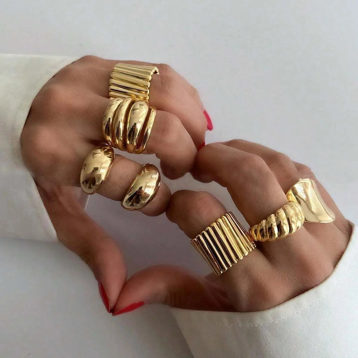 8pcs Set Asymmetrical Rings