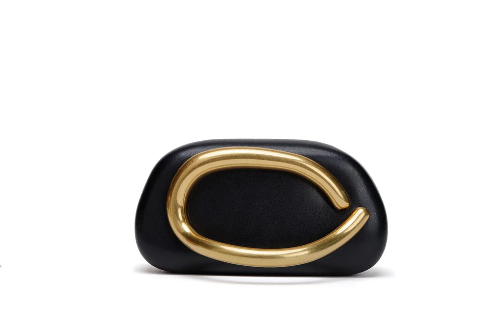 Gold Metal Closure Clutch