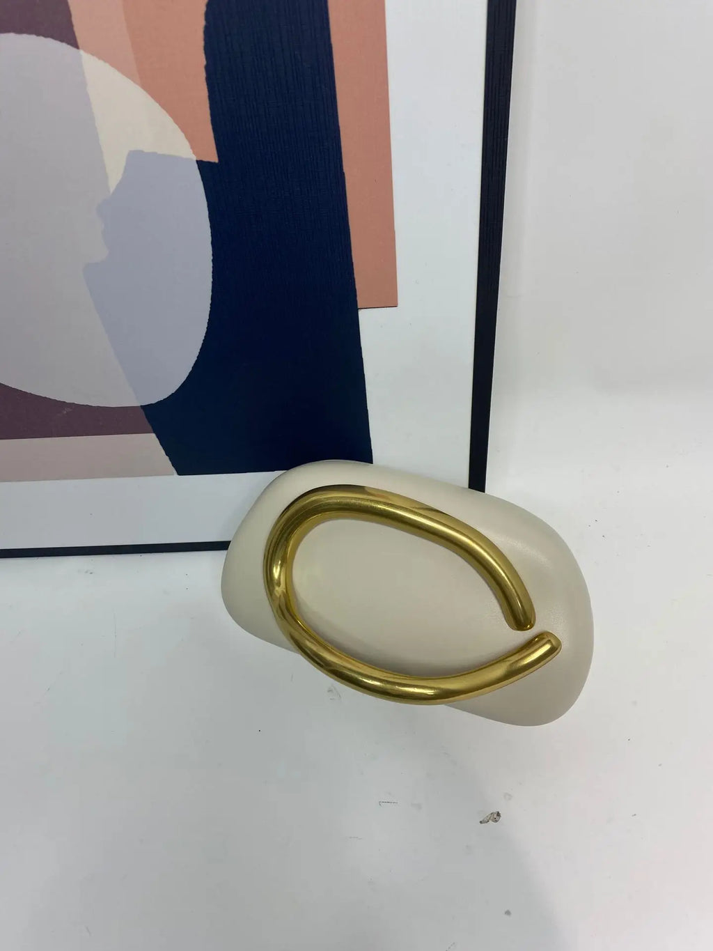 Gold Metal Closure Clutch