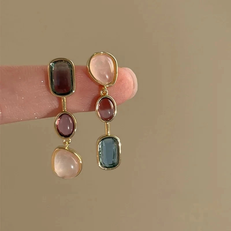 Asymmetric Colorful Resin Earrings